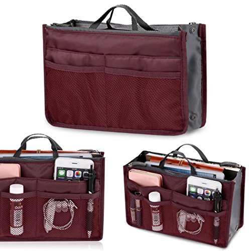 Hioplo Women Multifunction Travel Cosmetic Bags Makeup Insert Pouch Toiletry Organizer Handbag Storage Purse
