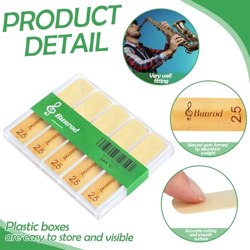 Bunrod SAXOPHONE REEDS2.5 10 Pack Professional Alto Saxophone Reeds 2.5 thumb #2