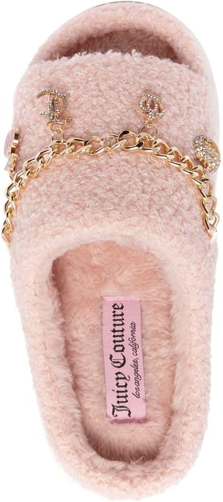 Juicy Couture Women's Faux Fur Slide Sandal Slippers, Open Toe, Comfortable Indoor Outdoor House Shoes - Image 4