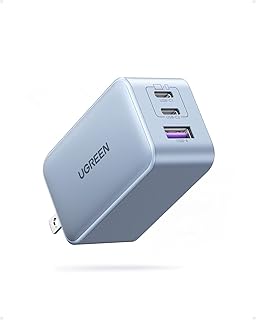 UGREEN Nexode 65W USB C Charger - 3 Port GaN PPS Charger Brick Foldable Wall Charger Compatible with Tablet iPad Pro, MacBook Pro/Air, Galaxy S23/S22, Dell XPS 13, iPhone 15/14/13, Pixel, Blue