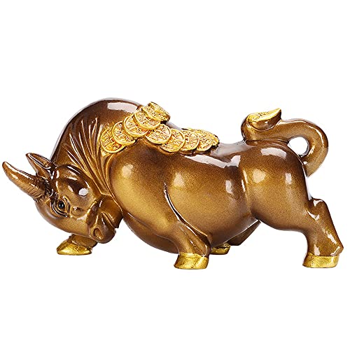 Hormsdar Color Changing Tea Pet Bull Funny Resign Statue Kung Fu Tea Tray Decor Tea Lover's Gift Home Office Desk Feng Shui Ornament
