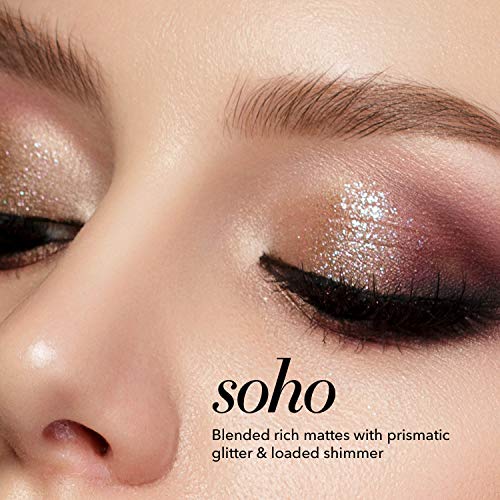 Pippa Of London Soho Eyeshadow Palette 351 Luxury Eye Make Up With 18 Diamond Sparkle, Metallic, Pearlescent And Matte Colours In Rose Gold Case With Mirror #TOP3