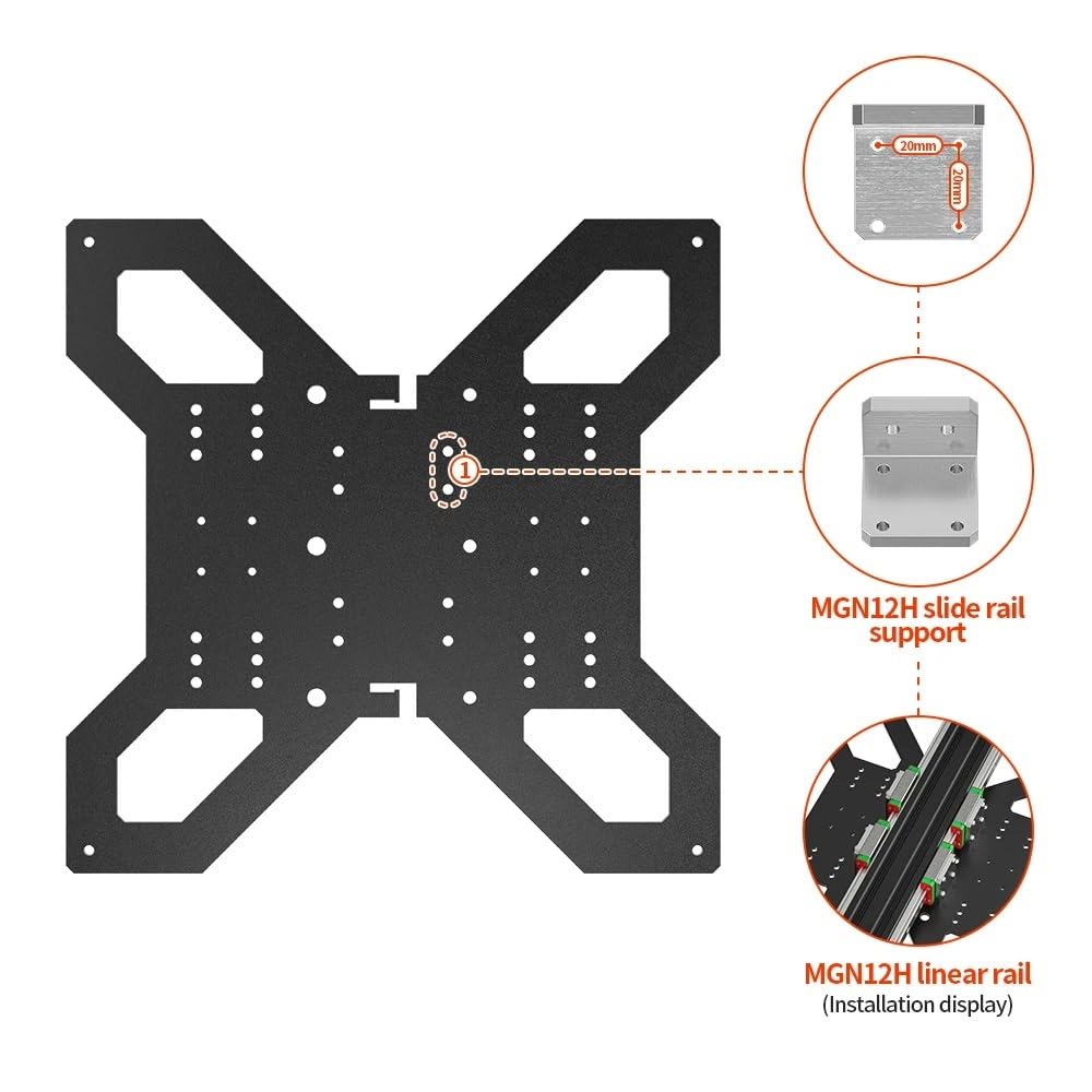 Accessoires et pièces pour imprimantes 3D Imprimante 3D, mise à niveau de l'axe Y, plaque de Support de lit chaud, pièces 3D for lit chauffant en aluminium de 310mm, compatibilité avec Rail linéaire