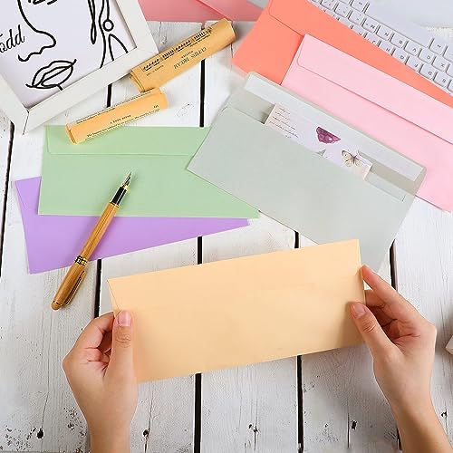 Image of Outus 500 Pcs #10 Colored Envelopes Business Adhesive,Pastel