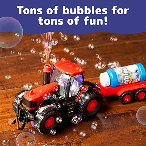PREXTEX Bump & Go Bubble Blowing Farm Tractor Truck mit Lichtern Sounds und Action Spaß Spielzeug und Geschenk für… – Bild 5