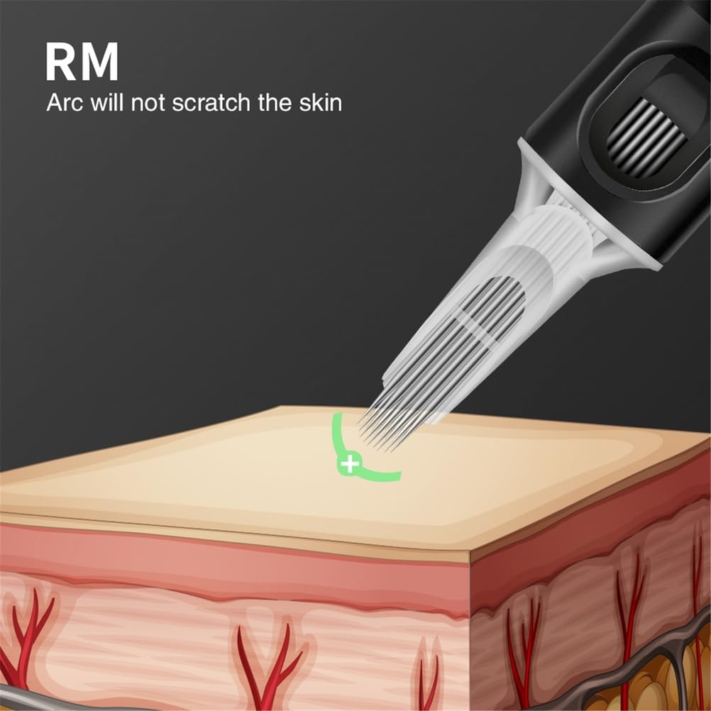 60PCS RM Tattoo Needles Revolution Cartridge Curved Magnum Shader 12 (0.35Mm Needle) 10(0.3Mm Needle),1013RM (0.3mm)