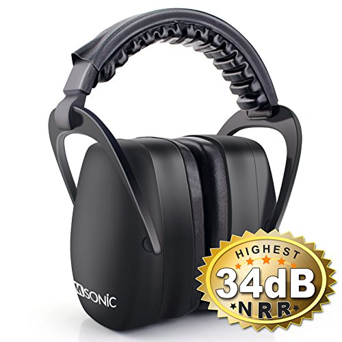 Sumsonic Safety Ear Muffs Shooters Hearing Protection with Folding Padded Head Band and Comfortable Ear Cups, Adjustable To Fit Any Sizes