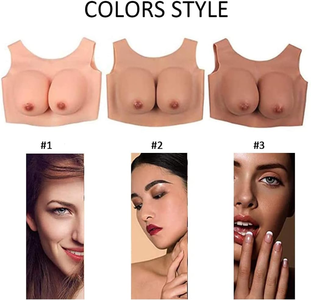 Backless Silicone Breast Forms - Realistic Fake Breasts High Elastic Solid Cotton Filled for Crossdressers Mastectomy