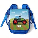 Abteilung: Junge Striefchen® Rucksack für Kinder - Motiv: Traktor - mit Namen des Kindes