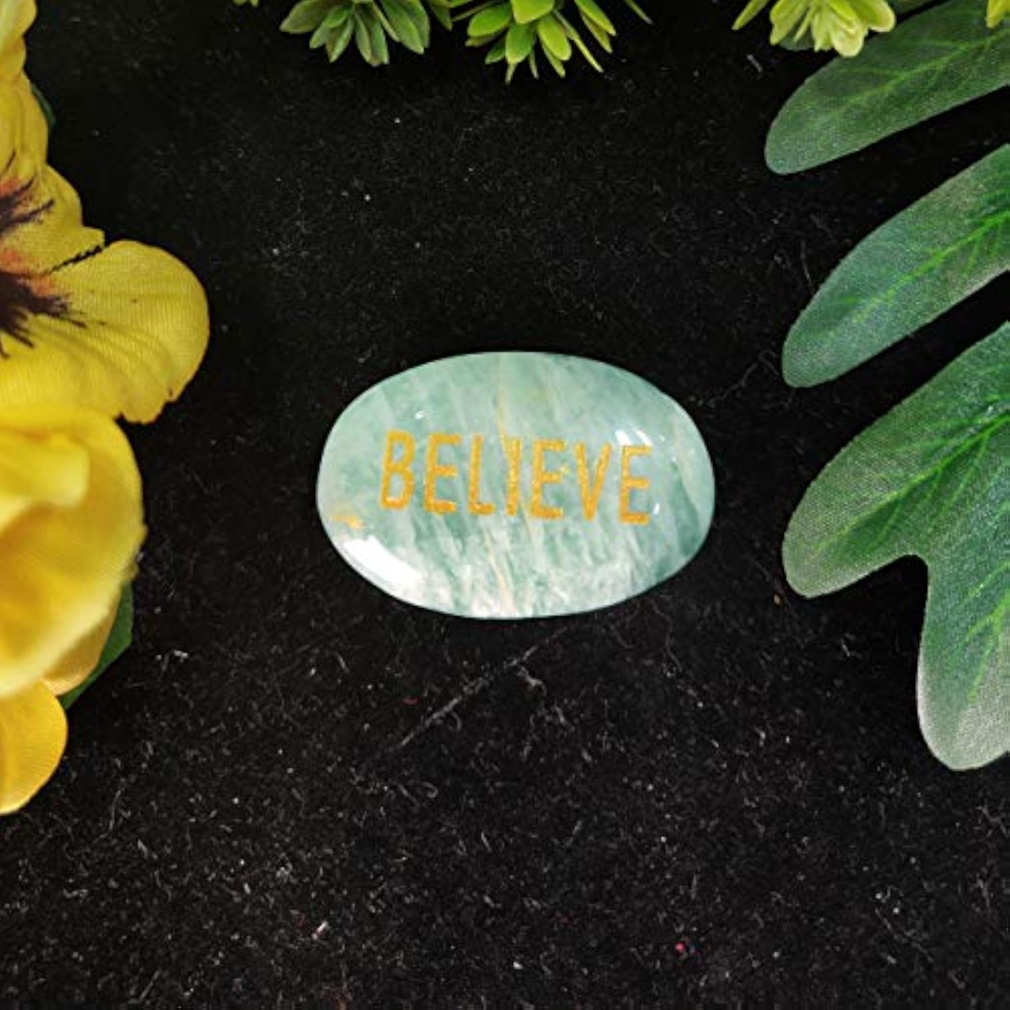 Oval Word Pocket Stone for Reiki Healing