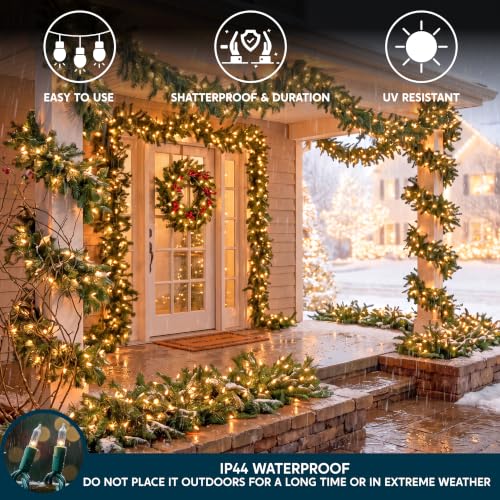 Joiedomi Clear Christmas String Lights Indoor,100 Count Mini White Fairy Light Outdoor,19.4 FT Decor for Patio Dorm Classroom Bedroom Holiday Wedding Party Garland Birthday Festival,Green Wire - image 4