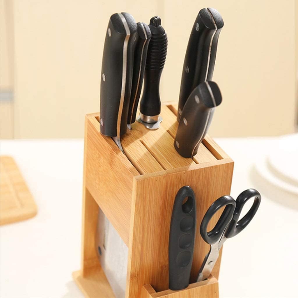 Knife Block Storage Stand Kitchen,Only selling Cutter Holder,Wood Bamboo Utensil Knives Rack Tools Organizer