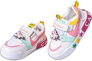 حذاء رياضي عصري للأطفال بنعل سميك وشريط فليكرو ومزين بتصميم فراشة، أبيض ومتعدد الالوان وبلمسات بلون وردي وازرق وأصفر