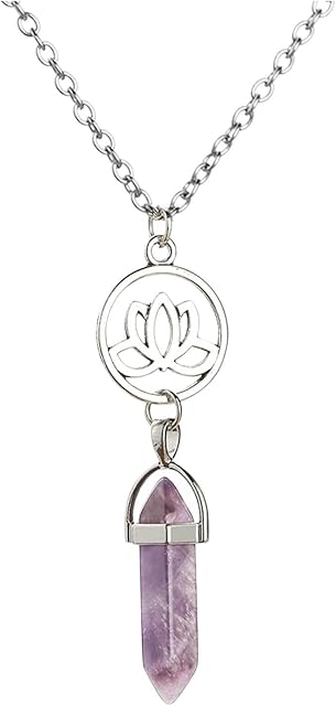 Valentine's Day Necklaces for Girls Crystal Necklace Hexagonal Pendant Gemstone Chakra Healing Stone Crystal Jewelry for Women Girls Men Birthday Gifts for Women Girls