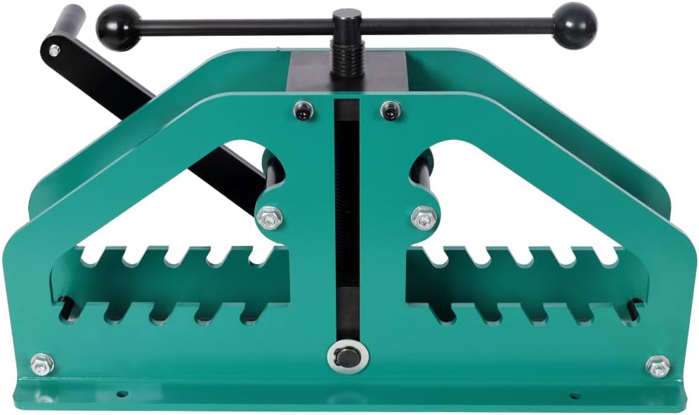 Tube Roller Bender, Manual Tube Pipe Roller up to 1-1/2 Inch, 360 Degree Metal Tubing Bender for Square Round Flat Bar Copper Aluminum Steel, Compact Precision Hand Crank Design (Green)