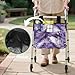 Cugasmaru Walker Basket Purple Marble Print Baskets for Walkers for Seniors Folding Walkers Basket Tote Bag with Cup Holder, Hand-Free Carry Pouch Storage Bag