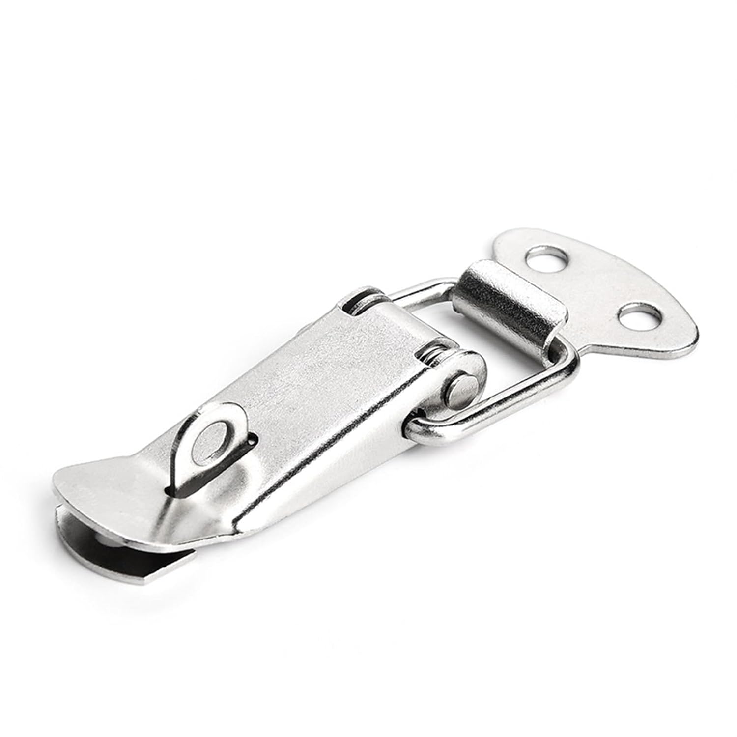 Cabinet Boxes Spring Loaded Latch Catch Toggle Hasp Mild Steel Hasp for Sliding Door Simple Window Hardware Tool Box Lock 1Pcs(J108B)