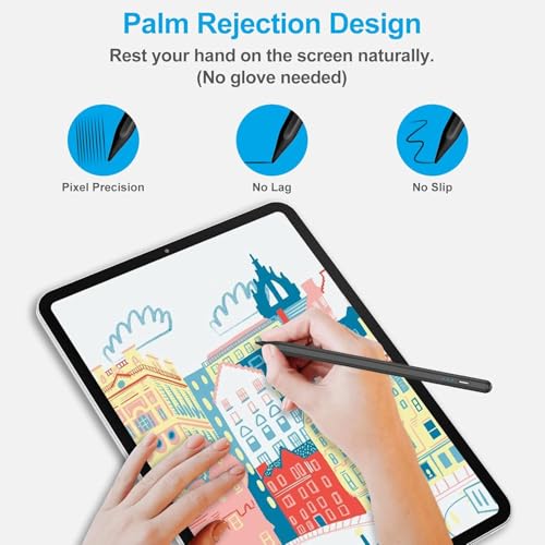 Image of 【2Pack】Stylus Pencil for iPad 2018-2026 A16 11 /10 /9 /8 /7 /6,Mini A17 Pro /6 /5,iPad Air M4 /M3 /M2 11 inch /13 inch /5 /4 /3,iPad Pro M5 /M4 13 inch /12.9 inch /11 inch USB-C Fast Charging Pencil,Pixel-Perfect Tilt Sensitivity(Black)