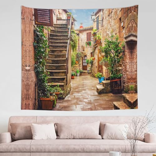 EdWal Tapiz inspirador para colgar en la pared con impresión toscana, telón de fondo para dormitorio, decoración de Roma (51 x 60 pulgadas)