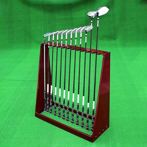 PP-Vic Soporte para Palos De Golf, Organizador De Palos De Golf De Madera Maciza, Estante De Madera para Palos De Golf De Interior, Estante De Piso para Palos De Golf para 13 Palos,A