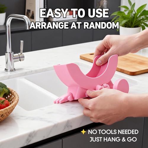 TORVINIS Cute Hanging Sponge Holder with Drainage, Peeing Scrub Sponge Holder, Ponge Holder for Kitchen Sink, Funny Sponge Stand for Kitchen Sink, 3D Printing Countertop Sponge Holders (Black) #3