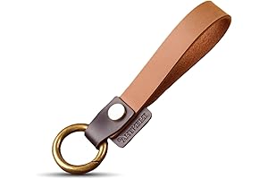 SoulBay Leather Wrist Lanyard Keychain Universal Key Fob