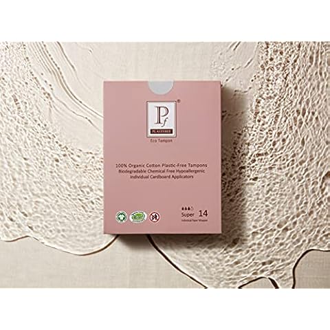 PLASTFREE 100% Organic Cardboard Applicator Tampons- Super (Single Pack-14 pcs) Cover