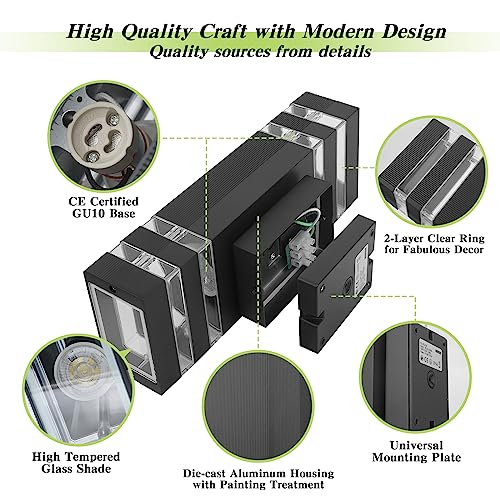 HLFVLITE Outdoor Wall Lights Mains Powered, Waterproof Outside Wall Lights for Porch Entryway, Garage, Patio, Balcony - Image 2