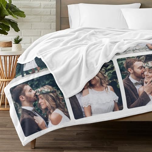 Image of inkArts Personalized Blanket with Photo, Custom Photo Blanket, Customized Picture Blankets, Customizable Blankets, Personalized Anniversary Couple Gifts for Women Men Her Him Girlfriend Boyfriend