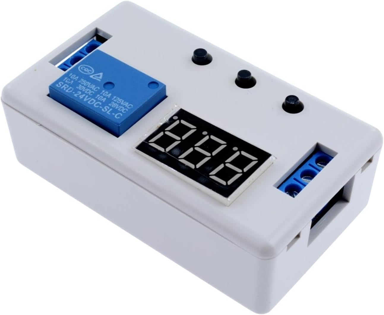 DC 12V 24V Time Delay Relay LED Digital Automation Timer Control Switch Timing Relay Module PLC Trigger Switch Three Button(24V)