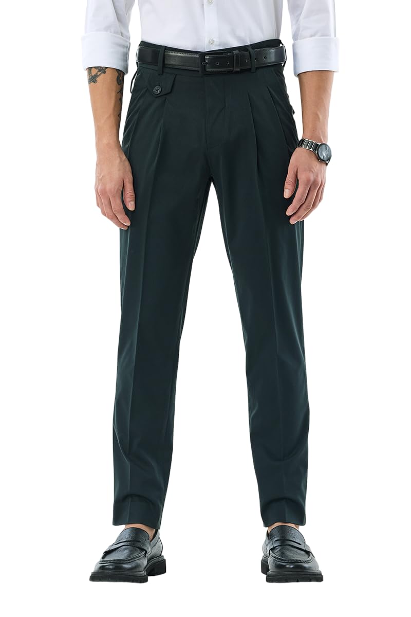 Men Formal Trousers | Slim Fit Pleated Front Design | Durable Polyester Fabric & Wrinkle-Resistant Material for Office & Formal Occasions-image-29