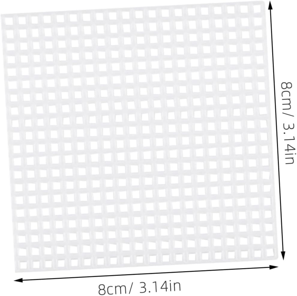 OHPHCALL DIY Cross-Stitch Mesh Plastic Canvas Sheets Braided Gasket Craft Mesh Embroidery Yarn Sheets White Fabric