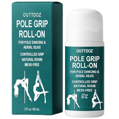 OUTTDOZ Pole Grip Roll-On, Natural Rosin Controlled Grip for Pole Dancing & Aerial Silks, for Hands, Legs & Body Contact, Non-Slip, 60 mL