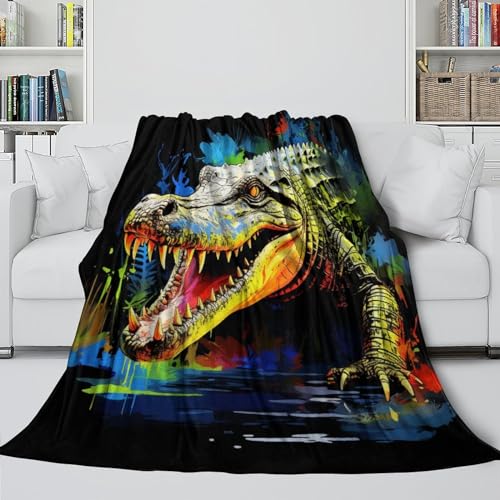 Couverture flanelle crocodile super douce peluche isolante lit - 5
