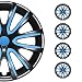 OMAC 4X Radkappen Radzierblenden Radblenden 15" Zoll Stahlfelgen Glänzend Schwarz-Blau