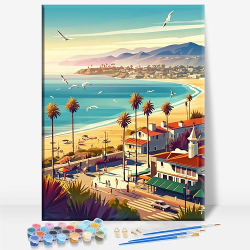 Aeontinity Santa Barbara California American Framed Canvas DIY Paint by