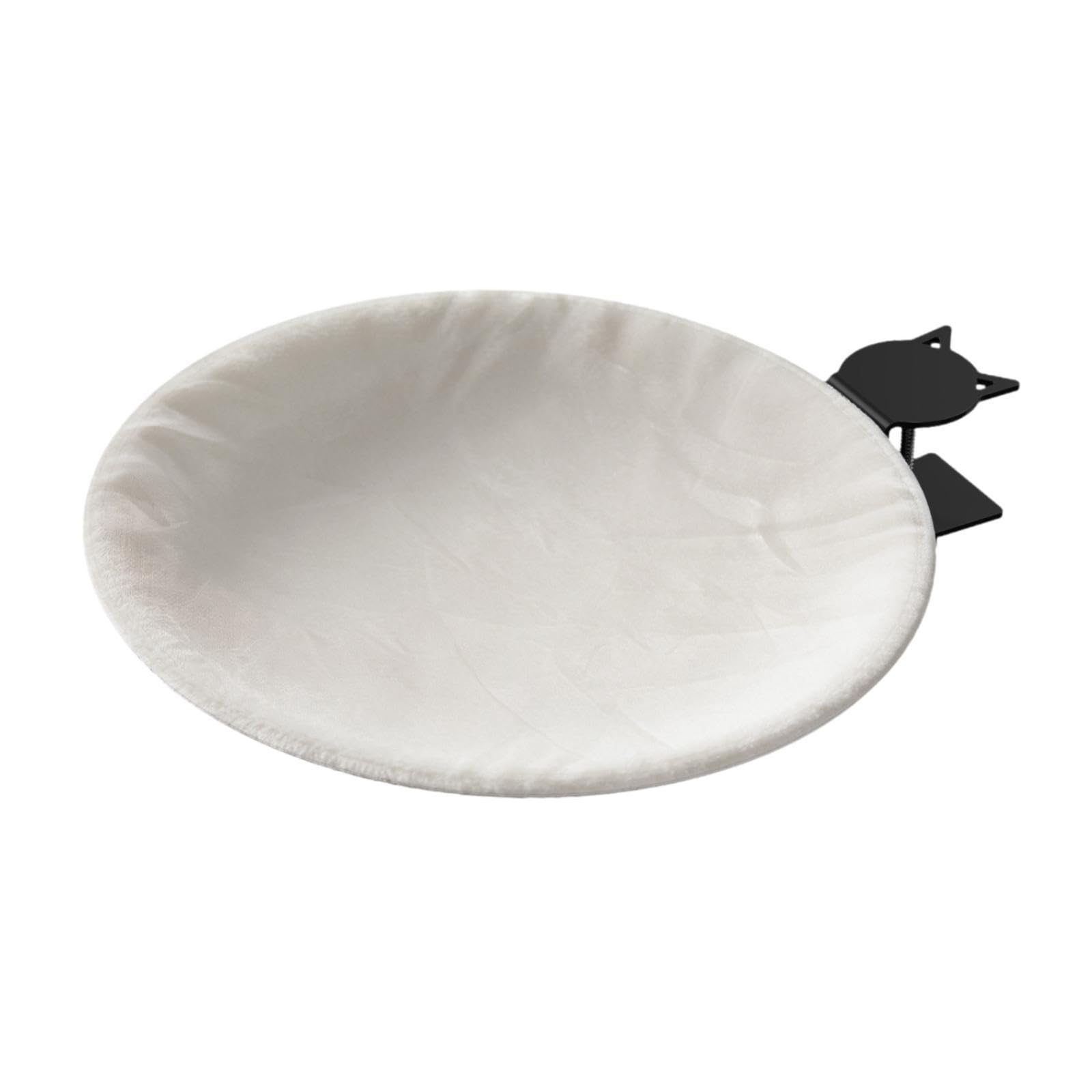 Hamaca de Escritorio con Abrazadera, Soporte Metálico, Estructura de Poliéster Reforzado, Fácil de Instalar, Adecuada para Gatos de Interior, Ventana, Blanco