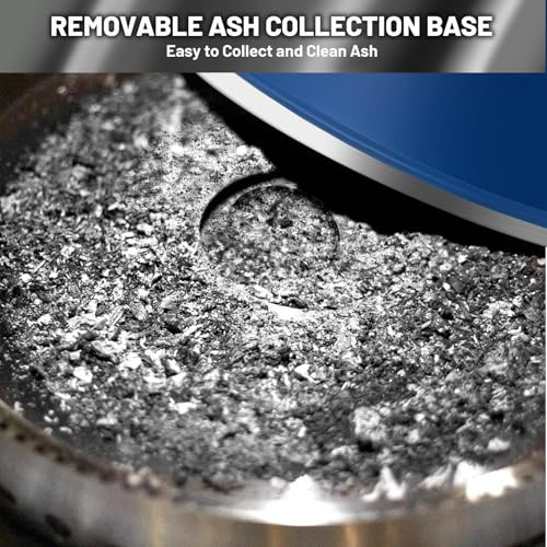 Smokeless Firepit, 27 Inch Stainless Steel Outdoor Portable Fire Pit with Removable Ash Pan and Carry Bag, Wood Burning Firepits for Outside with Stand, Ideal for 6 or More People, Blue