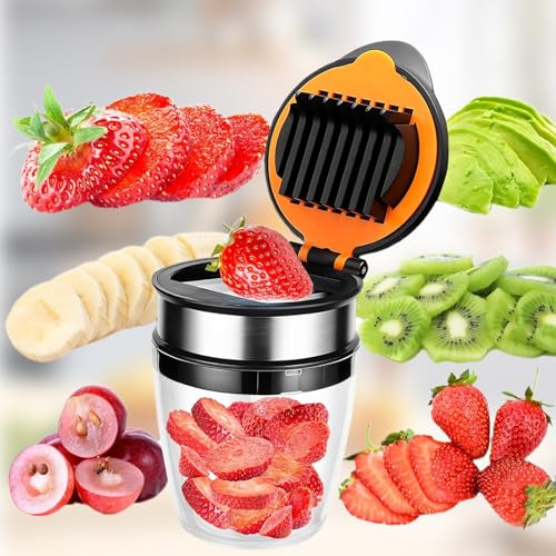 Cortador de huevos y fresas de acero inoxidable con base antideslizante para ensaladas 3