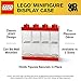 Room Copenhagen LEGO Minifigure Display Case, Stackable Storage Container for Collectible Figurines, 4 Stud, Bright Red