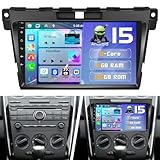 8Core 6+128G Car Stereo for Mazda CX-7 2008-2015 with Wireless Apple Carplay Android Auto, 9 Inch Android IPS Touch Screen Car Radio with DSP BT 5.0 GPS WiFi SWC EQ+ Backup Camera Mic