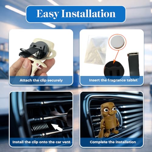 Image of GENANY 3D Resin 3Pcs Funny Meme Car Air Freshener Vent Clip, Hand Painted Surreal Food Character Designs, Quirky Automotive Freshener, Funny Car Accessories Gift