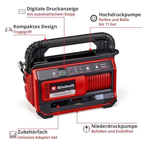 Einhell Akku-Auto-Set Power X-Change (18 V, inkl. Akku-Schlagschrauber, Akku-Nass-Trockensauger, Akku-Kompressor, 2x 4,0 Ah Akku, Twincharger)