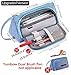 EASTHILL Large Capacity Colored Linen Storage Pouch Marker Pen Pencil Case Stationery Bag Holder for Middle High School Office College Student Boy Adult Teen Simple Gift Light Blue