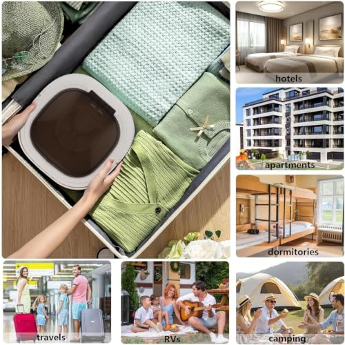 Image of Portable Washing Machine,Mini Washer -16L Upgraded With Spin Basket,Small Clothes Folding Washing Machine Of Underwear, Baby And Small Clothes,Suitable For Home Apartments Dormitories, Hotels Beige D2