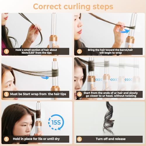 Image of 7 in ONE Hair Dryer Brush, Powerful Blow Dryer Brush with Air Curler for Hair, Brush Blow Dryer with Diffuser, Ionic Hot Air Brush Fast Dry, Volumize, Curls, Straight, Hair Styling Tools 100-120V