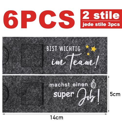 BOFUNX 6pcs Team Geschenke - du bist wichtig im Team/du machst einen super Job Geschenke Hülle Filz Verpackung Dankeschön Geschenke Abschiedsgeschenke für Arbeit Kollegen Danke Jobwechsel Ruhestand