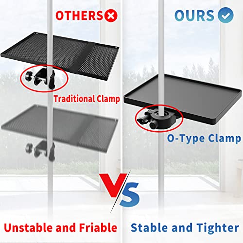 Universal Microphone Stand Tray, Adjustable Clamp-On Utility Shelf for Live Streaming Karaoke, Recording (8.7" x 6.5") - Image 3