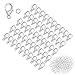 Produktbild 50 Stück Karabinerverschlüss Karabiner Verschluss mit 120 Stück 304 Edelstahl Biegeringe Karabinerverschlüsse Schmuckverschlüsse Silber für Halsketten Armband Schmuckherstellung