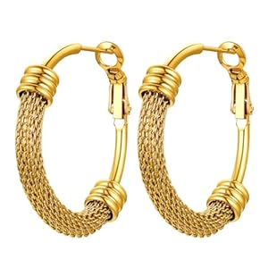 30mm/40mm/60mm/80mm Trendy Hoop Earrings For Women, Minimalist & Chic, Black/18K Gold Plated 316L Stainless Steel, Customize Name Available, Come with Box